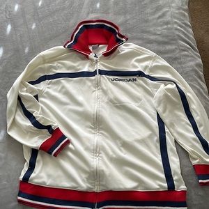 Nike Jordan white, full-zip track jacket w/ red & blue accents SIZE XL